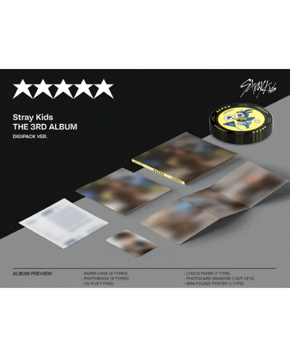 STRAY KIDS - 3rd album - 5-STAR (DIGIPACK VER.) / 8 Versionen (Random/Zufällige Auswahl) Stray Kids