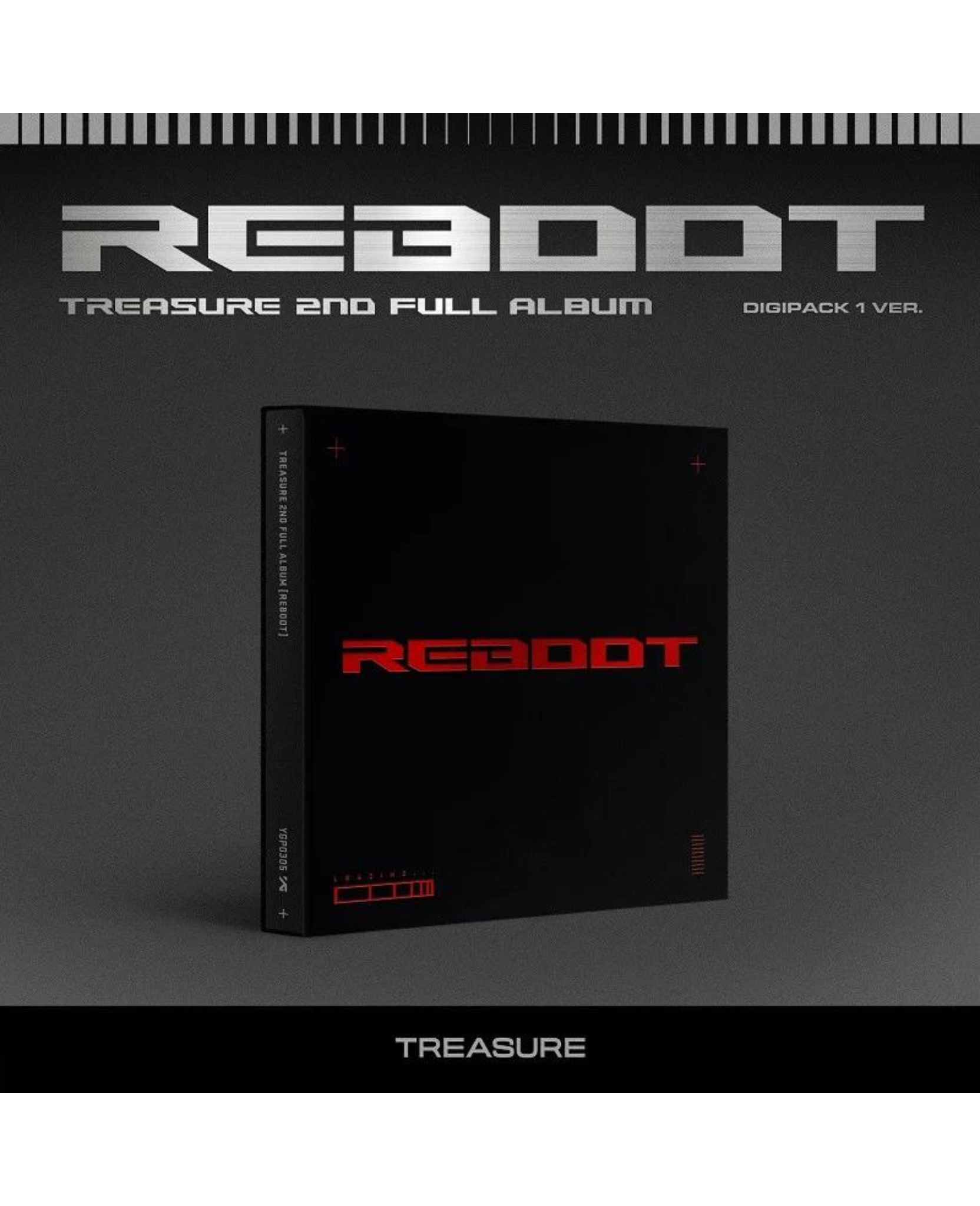 TREASURE - 2ND FULL ALBUM - REBOOT (DIGIPACK VER.) First print POB - Kostenlose Selfie Card TREASURE