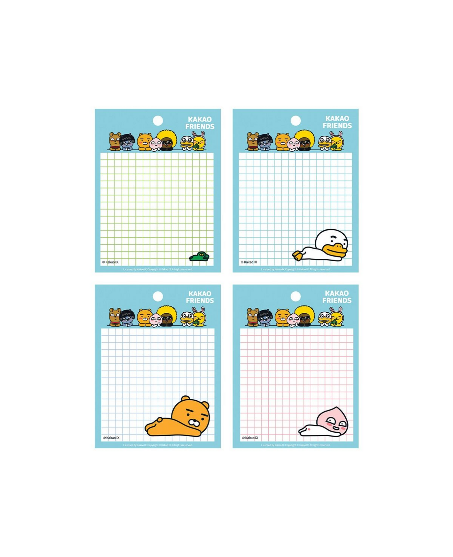 KAKAO FRIENDS -  Memo Pads checkered (Different Designs)